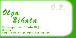 olga mihala business card